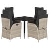 vidaXL Set mobilier de grădină cu perne, 5 piese gri deschis poliratan