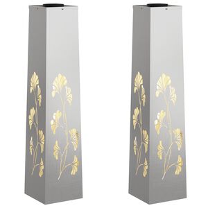 vidaXL Lumină LED Solară pentru Alei 2 buc. Alb cald 18 x 18 x 80 cm