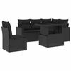 vidaXL Set mobilier de grădină cu perne, 6 piese, negru, poliratan