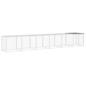 vidaXL Coteț pui cu acoperiș gri deschis 603x98x90 cm oțel galvanizat