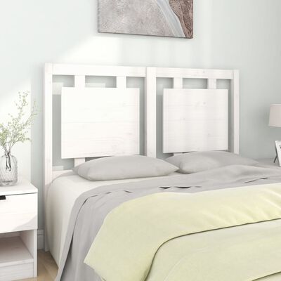 vidaXL Tăblie de pat, alb, 125,5x4x100 cm, lemn masiv de pin