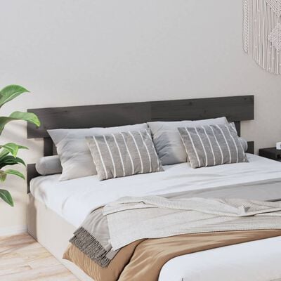 vidaXL Tăblie de pat, gri, 204x3x81 cm, lemn masiv de pin