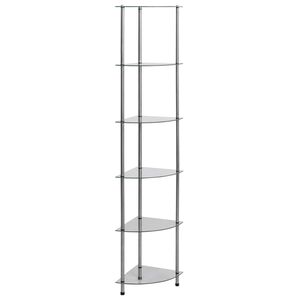 vidaXL Raft cu 6 niveluri transparent, 30x30x160 cm, sticlă securizată
