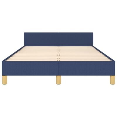 vidaXL Cadru de pat cu tăblie, albastru, 120x200 cm, textil