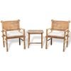 vidaXL Set mobilier bistro cu perne, 3 piese, bambus