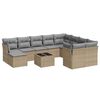 vidaXL Set canapele de grădină cu perne, 11 piese, bej, poliratan
