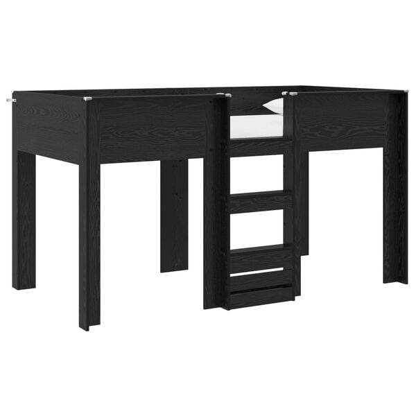 vidaXL Pat Etajat pentru Copii Stejar Negru 100 x 200 cm Lemn compozit