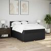 vidaXL Pat box spring cu saltea, negru, 140x200 cm, textil
