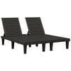 vidaXL Șezlong dublu, negru, 155x138x83 cm, polipropilenă