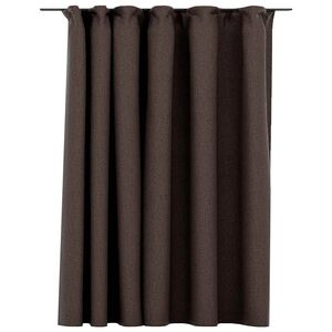 vidaXL Draperie opacă, aspect de in, gri taupe, 290x245 cm, cu c&acirc;rlige