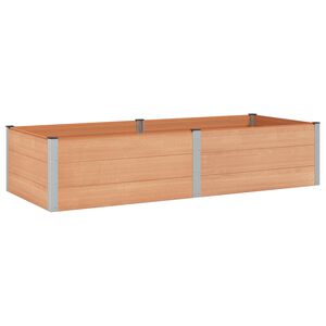 vidaXL Strat &icirc;nălțat de grădină Maro 250 x 100 x 54 cm WPC și Aluminiu