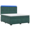 vidaXL Pat boxspring cu saltea Verde &icirc;nchis 200 x 200 cm Catifea