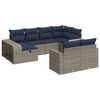 vidaXL Set mobilier de grădină cu perne, 10 piese, gri, poliratan
