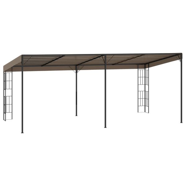 vidaXL Pavilion montat pe perete, gri taupe, 6 x 3 m, material textil