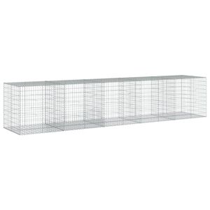 vidaXL Coș gabion cu capac, 500x100x100 cm, fier galvanizat