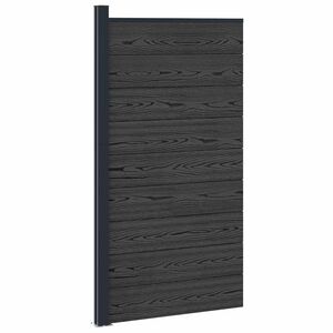 vidaXL Panou de Gardă WPC și Aluminiu Negru