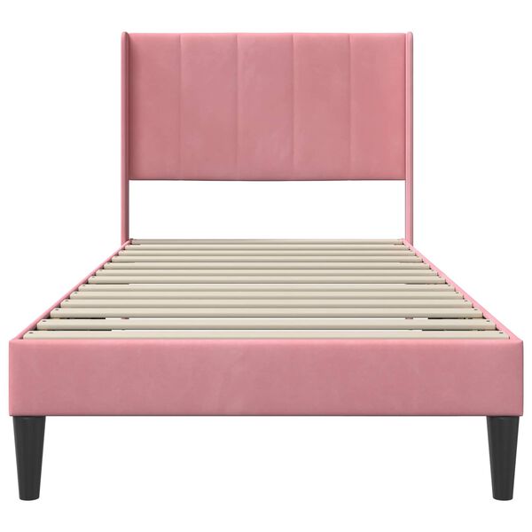 vidaXL Cadru de pat cu headboard Roz 80 x 200 cm Catifea