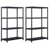 vidaXL Rafturi de depozitare 2 buc. negru 90x40x138 cm plastic 220 kg