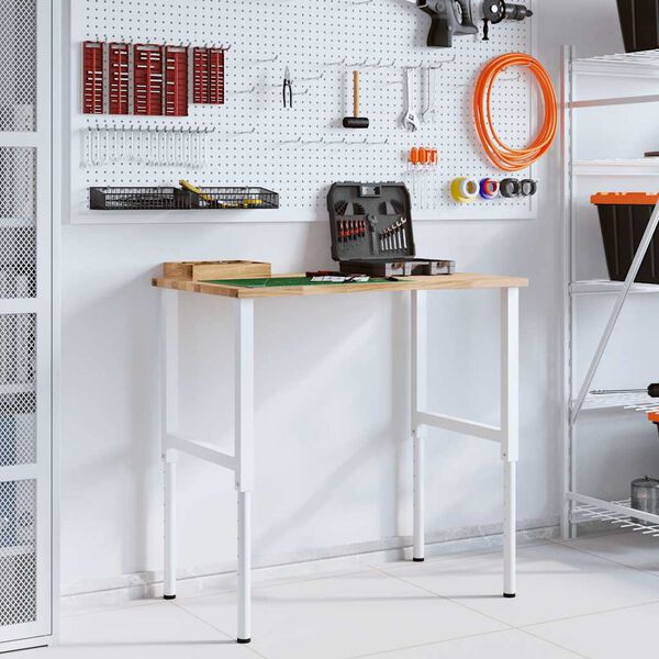 vidaXL Banc lucru 100x60x(71,5-98) cm lemn masiv stejar