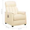 vidaXL Fotoliu de masaj cu ridicare, crem, piele ecologică