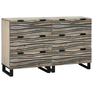 vidaXL Set de bufet 2 buc. Alb 120 x 33 x 75 cm Lemn de mango solid