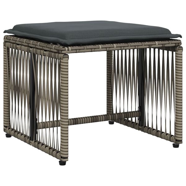 vidaXL Set mobilier de grădină cu perne, 7 piese, gri, poliratan