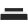 vidaXL Pat cu storage cu saltea Negru 200 x 200 cm Catifea