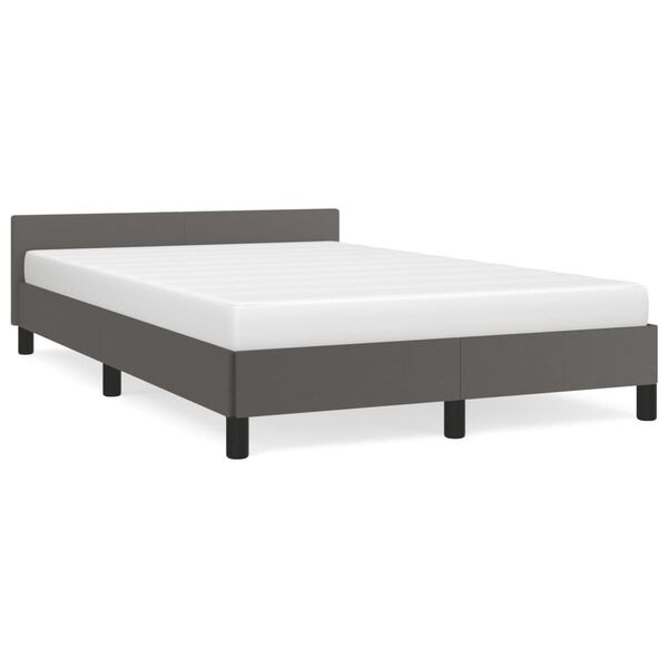 vidaXL Cadru de pat fără saltea gri 120x190 cm piele artificială