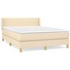 vidaXL Pat box spring cu saltea, crem, 140x200 cm, textil
