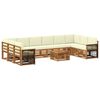vidaXL Set de canapele de exterior 8 buc. Natural și Crem