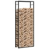 vidaXL Suport pentru lemne de foc, negru mat, 80x28x222 cm, oțel