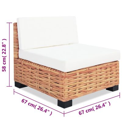 vidaXL Set mobilier cu canapea 14 piese, culoare naturală, ratan