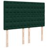 vidaXL Pat box spring cu saltea, verde &icirc;nchis, 140x190 cm, catifea