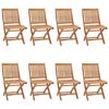 vidaXL Scaune pliabile de grădină cu perne, 8 buc., lemn masiv de tec
