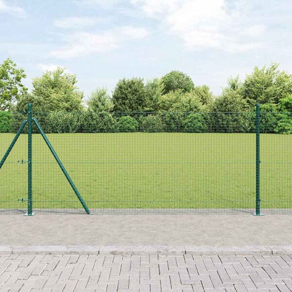 vidaXL St&acirc;lp de gard. Verde 50 x 0,8 m (plasare de plasă 25 x 25 mm)