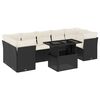 vidaXL Set mobilier de grădină cu perne, 8 piese, negru, poliratan