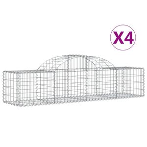 vidaXL Coșuri gabion arcuite 4 buc, 200x50x40/60 cm, fier galvanizat