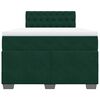 vidaXL Pat box spring cu saltea, verde &icirc;nchis, 120x190 cm, catifea