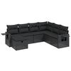 vidaXL Set canapele de grădină cu perne, 7 piese, negru, poliratan