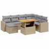vidaXL Set canapele de grădină, 8 piese, cu perne, bej, poliratan