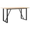 vidaXL Masă bucătărie, cadru O, 140x80x75,5 cm lemn masiv pin și Oţel