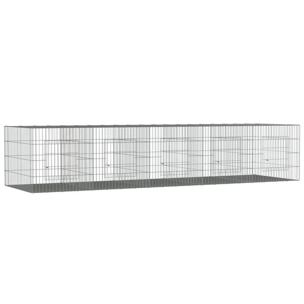 vidaXL Cușcă pentru iepuri, 5 panouri, 217x79x54 cm, fier galvanizat
