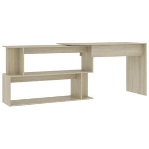 vidaXL Birou de colț, stejar sonoma, 200x50x76 cm, lemn prelucrat