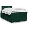 vidaXL Pat box spring cu saltea, verde &icirc;nchis, 120x200 cm, catifea