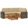 vidaXL Set de canapele de exterior 5 buc. Natural și Bej Poliester
