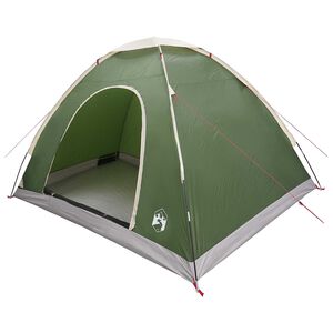 vidaXL Cort de Camping 4 persoană Verde Poliester 185T cu finisaj PU
