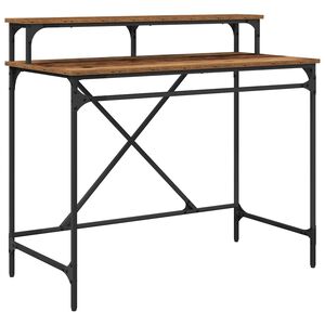 vidaXL Birou Lemn Vechi 100 x 50 x 90 cm Lemn compozit