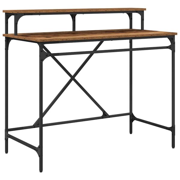 vidaXL Birou Lemn Vechi 100 x 50 x 90 cm Lemn compozit