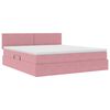 vidaXL Pat cu storage cu saltea cu headboard Roz 160 x 200 cm Catifea