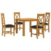 vidaXL Set de dining 5 buc. Negru Lemn de stejar masiv
